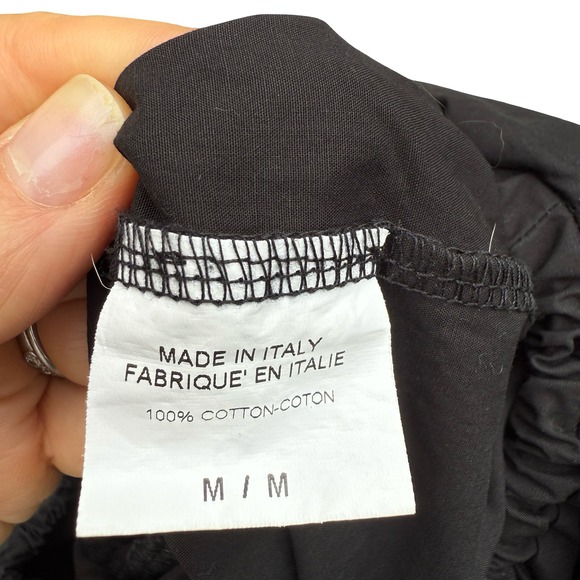 Chepe Made in Italy Black Cotton Sleeveless Dress Minimalist Casual Medium - Picture 8 of 9